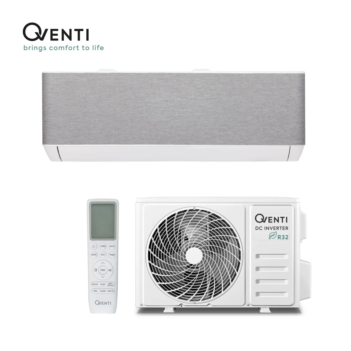 Qventi Design wandmodel airco Flex Design 9 antraciet 2,6kW 1 Qventi Design wandmodel airco Flex Design 9 antraciet 2,6kW