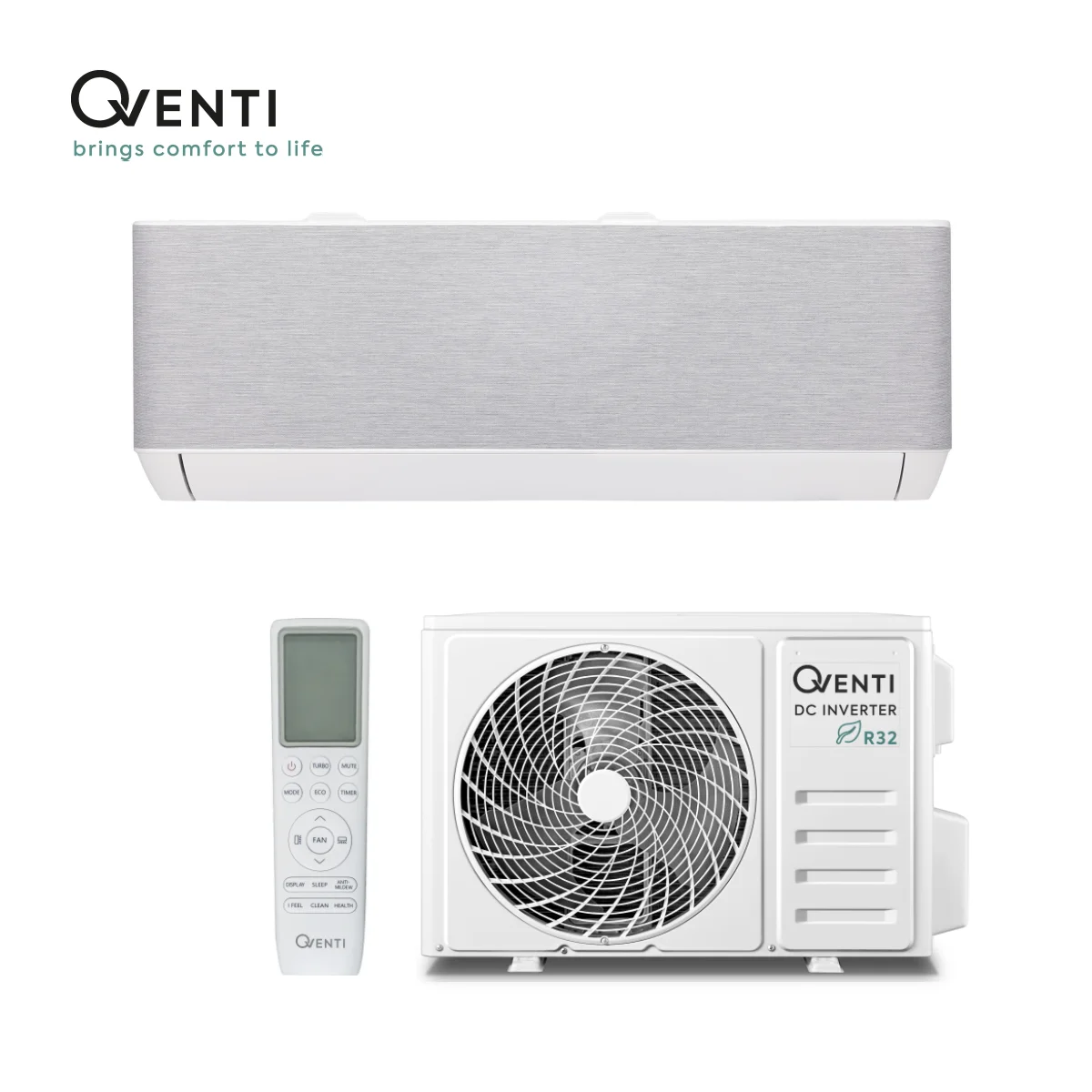 Qventi Design wandmodel airco Flex Design 24 lichtgrijs 7,0kW 1 Qventi Design wandmodel airco Flex Design 24 lichtgrijs 7,0kW