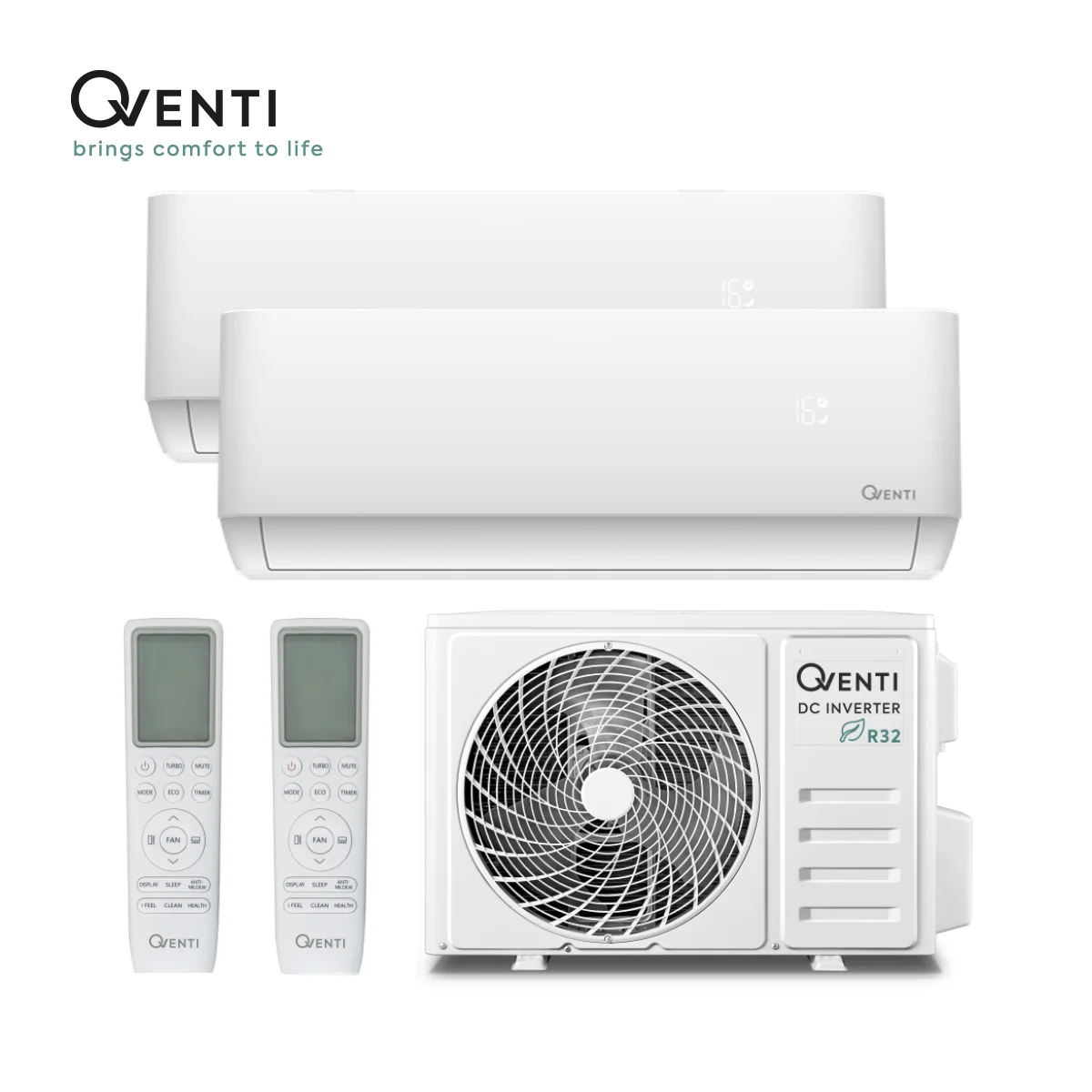 Qventi duo-split airco SAC30MRW-3 ODU 7,9kW wandunits SAC12MRW 3,5kW + SAC18MRW 5,0kW 1 Qventi duo-split airco SAC30MRW-3 ODU 7,9kW wandunits SAC12MRW 3,5kW + SAC18MRW 5,0kW